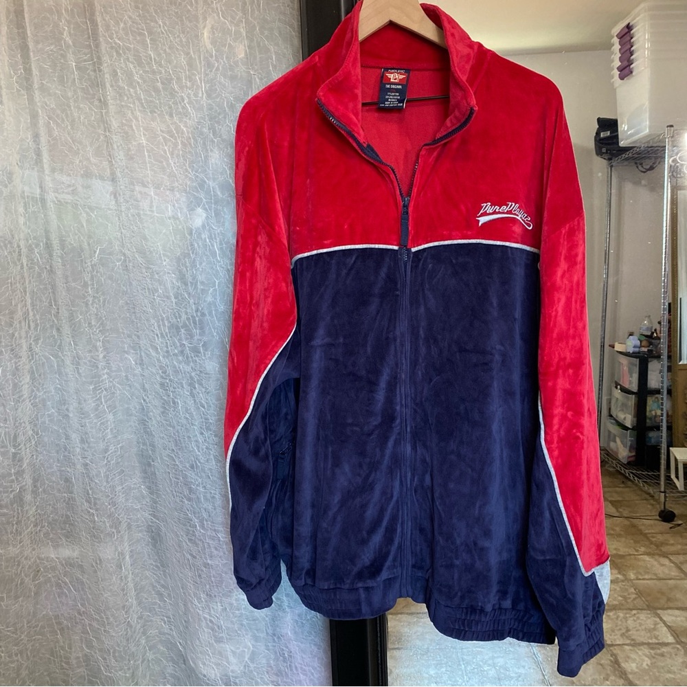 Pure Playaz Vintage Men’s 2XL Velour Track Sweater Jacket Full Zip
